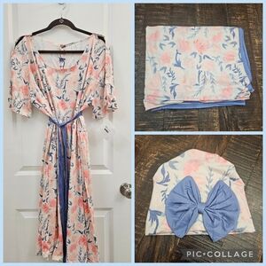 Floral Nursing Gown Set